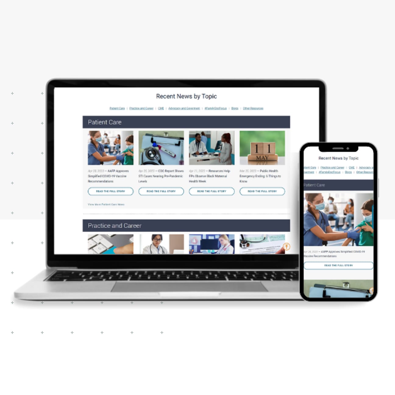 Image of AAFP News homepage.