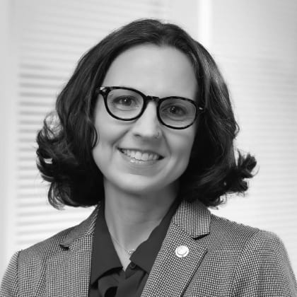 Dr. Sarah Nosal, 2025 FMX Main Stage Speaker, Black & White