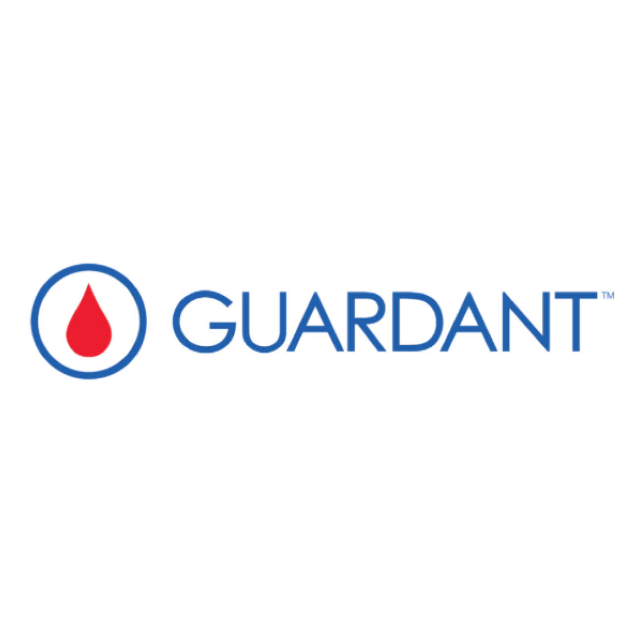 A red blood drop icon is beside blue capitalized Guardant letters.
