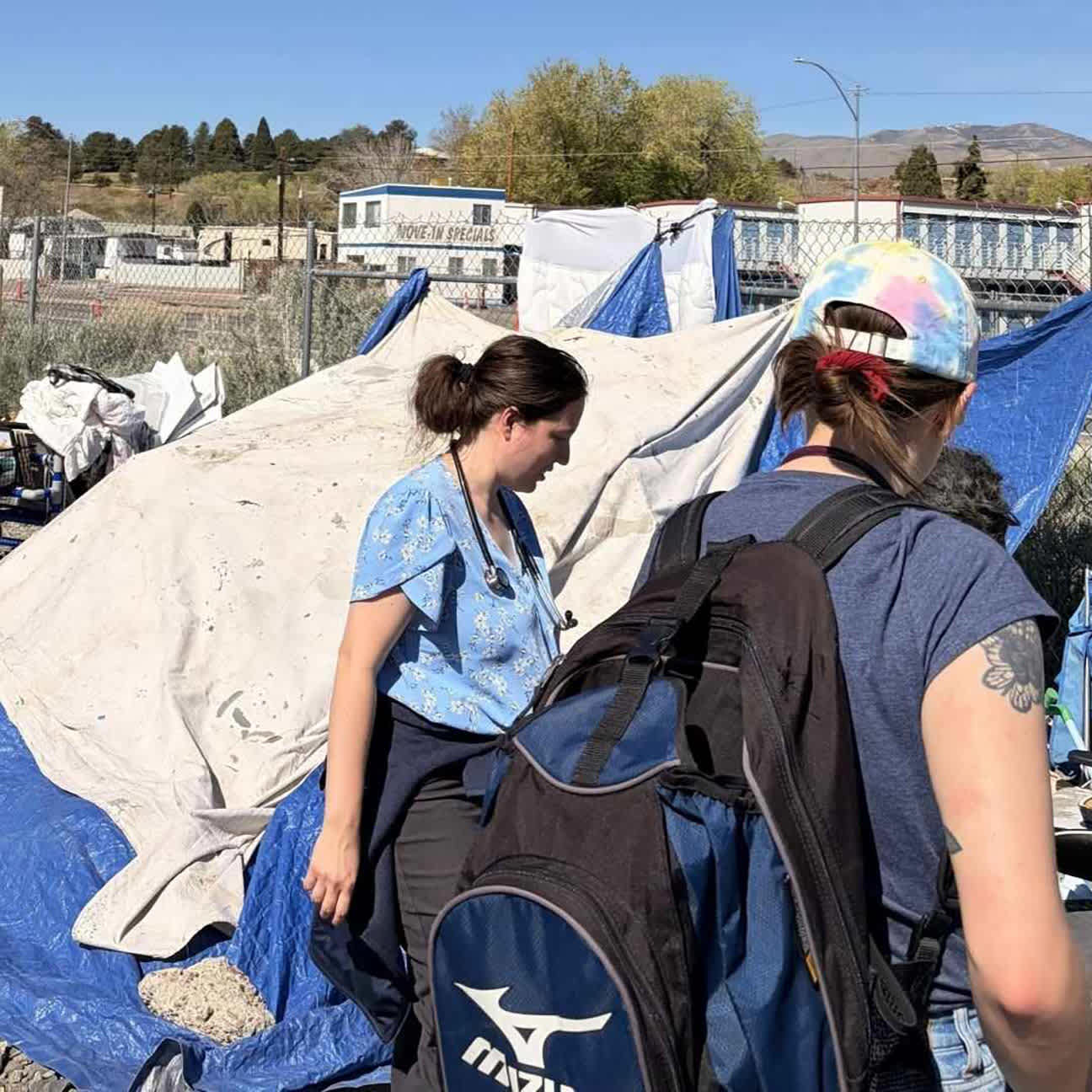 Students from the University of Nevada Reno School of Medicine help provide free care to unhoused people through the school’s Street Medicine Clinic.