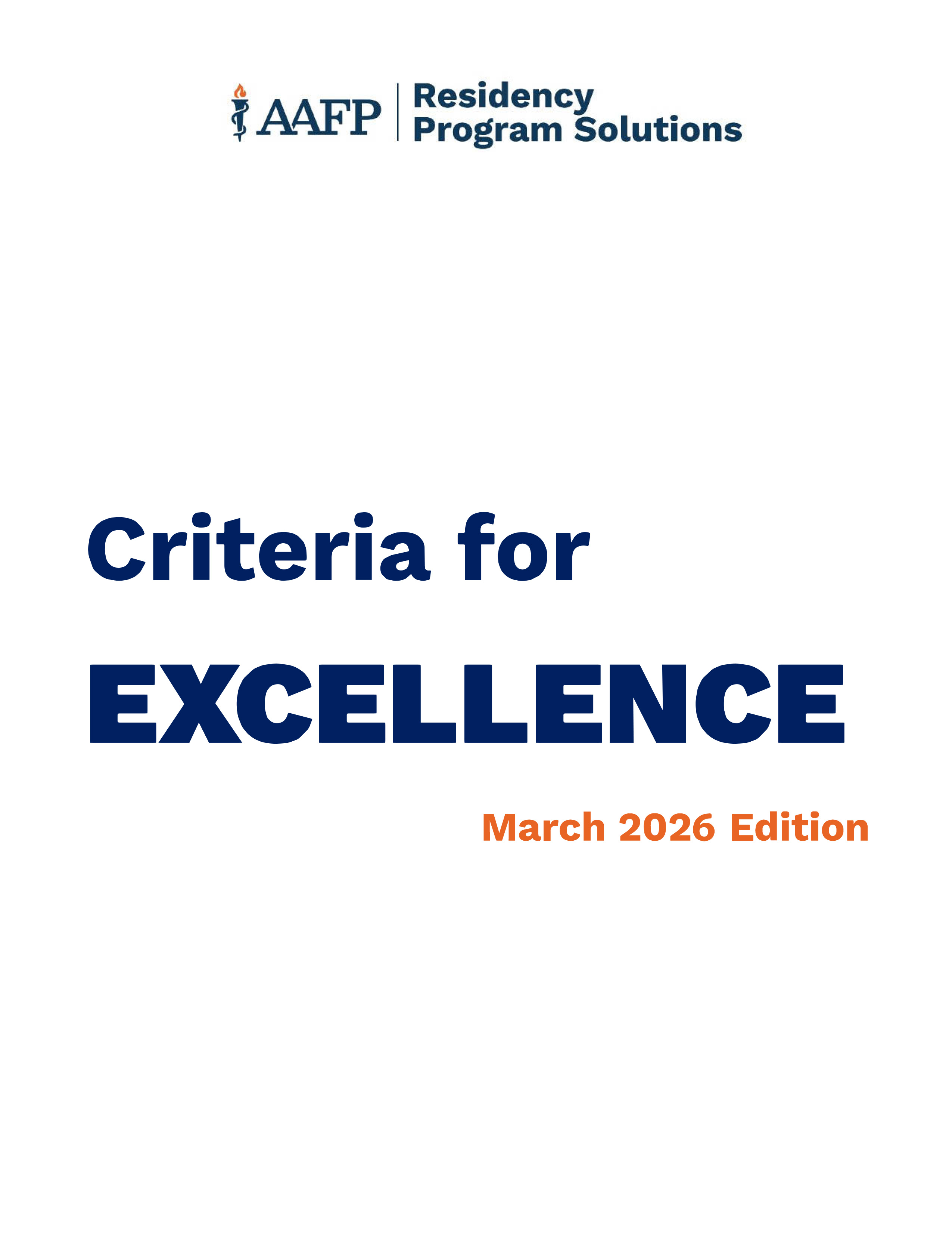 RPS Criteria for Excellence March 2026 Edition Cover