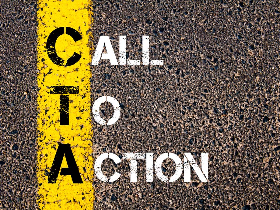 Call to Action written on roadway asphalt