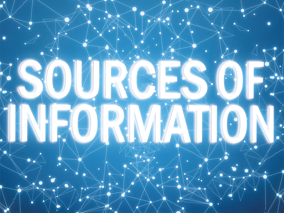 sources of information text and stars