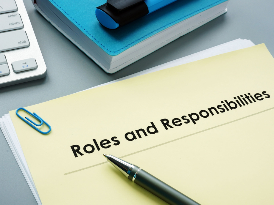 Roles And Responsibilities documents in the office.