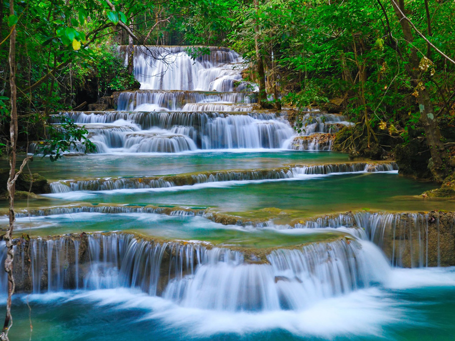 7660942 - deep forest waterfall in kanchanaburi, thailand