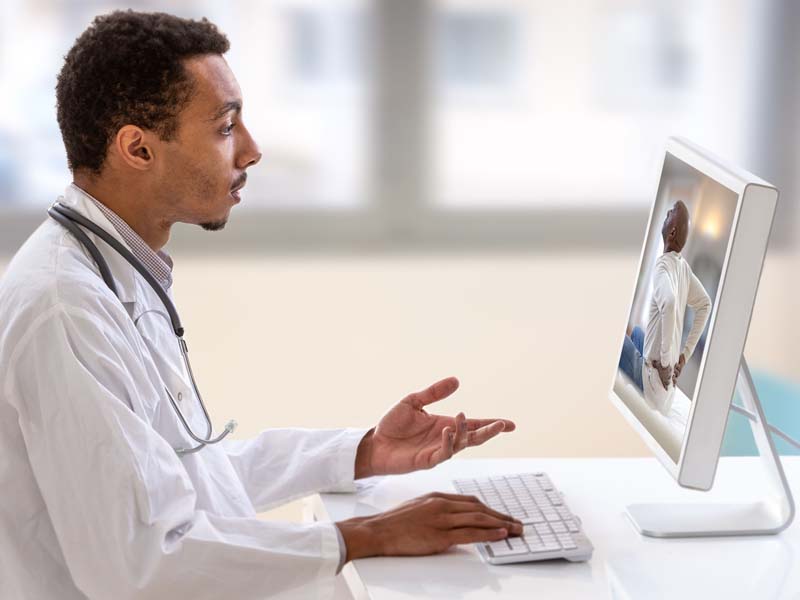 telemedicine concept with physician and patient