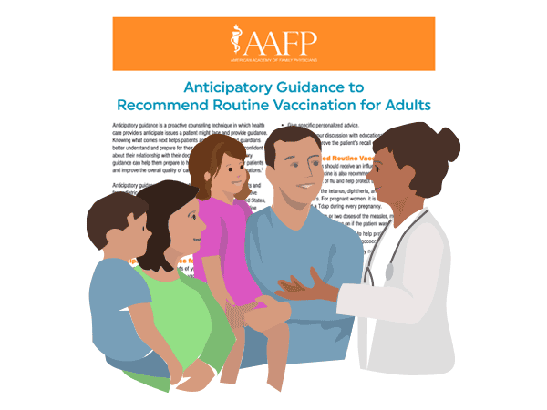 Anticipatory Guidance to Recommend Routine Vaccination for Adults