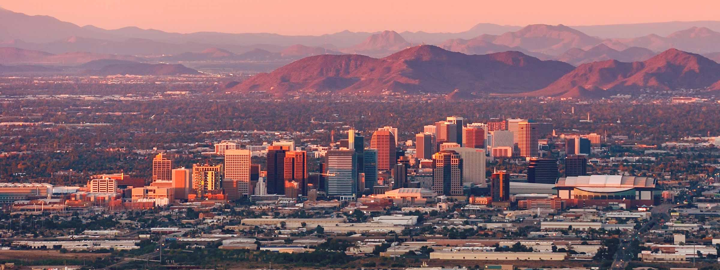 Aerial view of the city of Phoenix