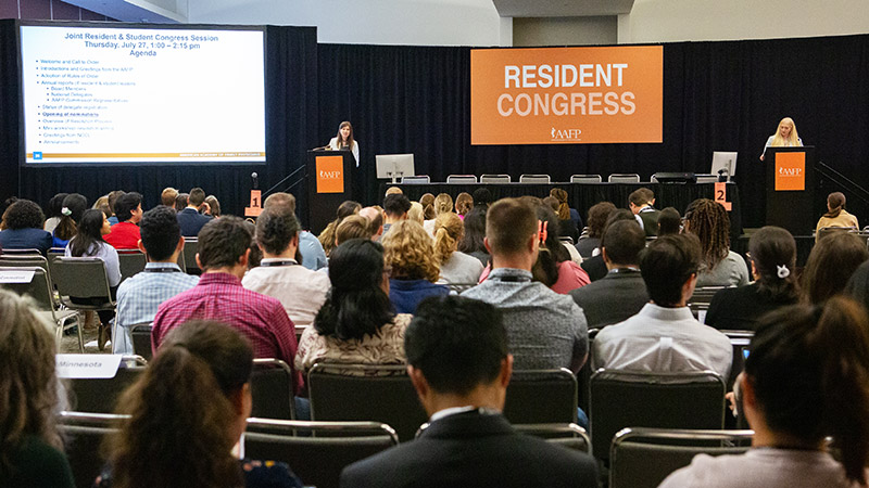 Representatives present to the 2023 Resident Congress at National Conference.