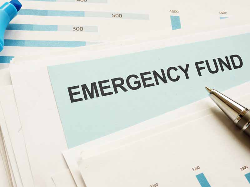 emergency fund header with marker and pen