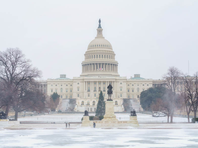 Capitol building in winter