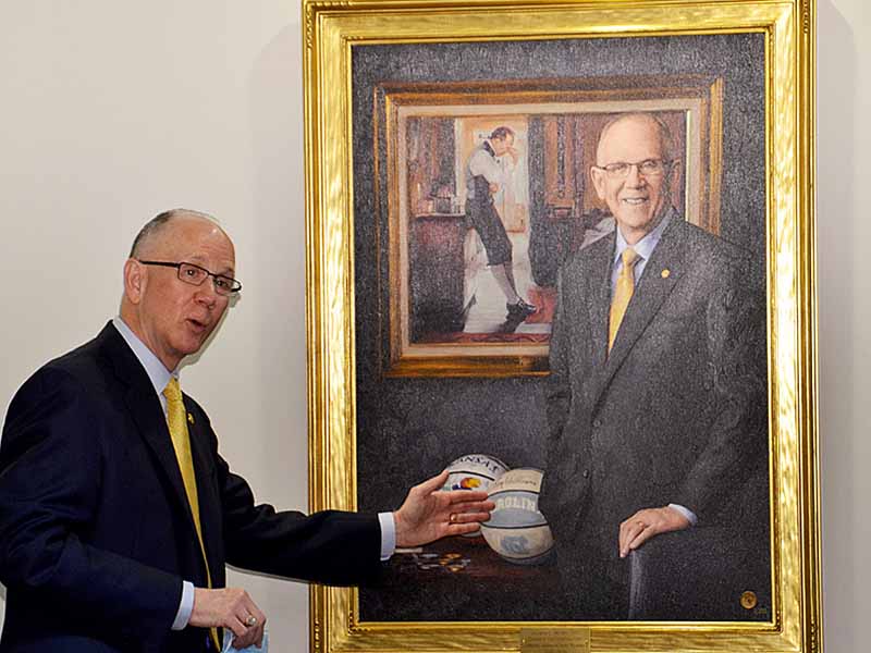 Dr. Henley with portrait