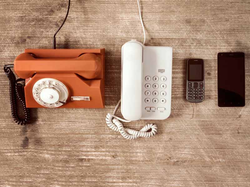 collection of telephones