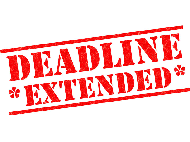 deadline extended concept in red type