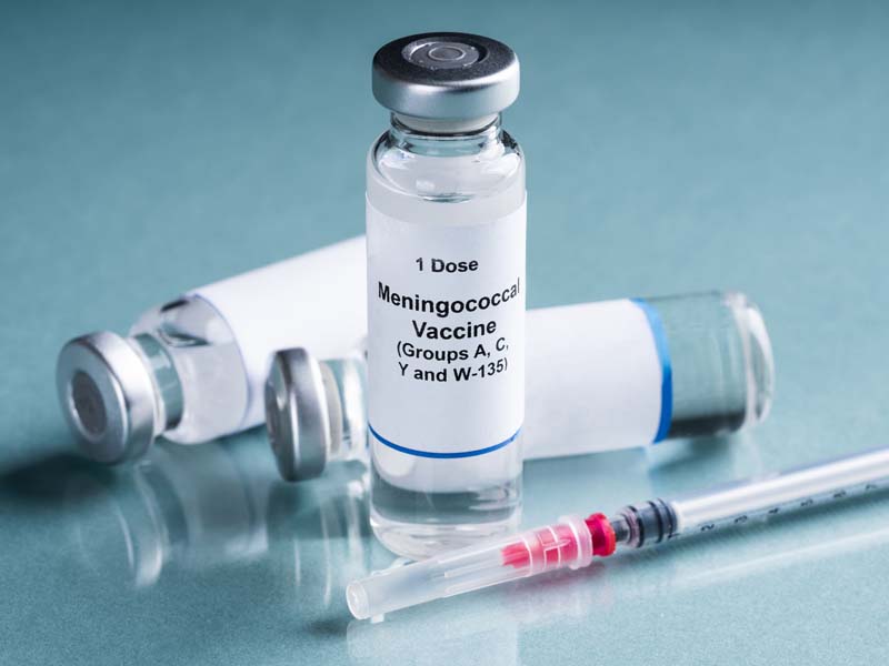 meningococcal vaccine with vial and syringe