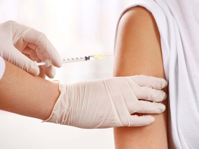 patient receiving immunization