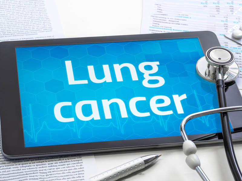 lung cancer tablet display