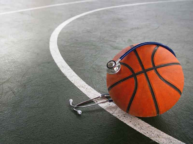 Stethoscope wrapped around basketball