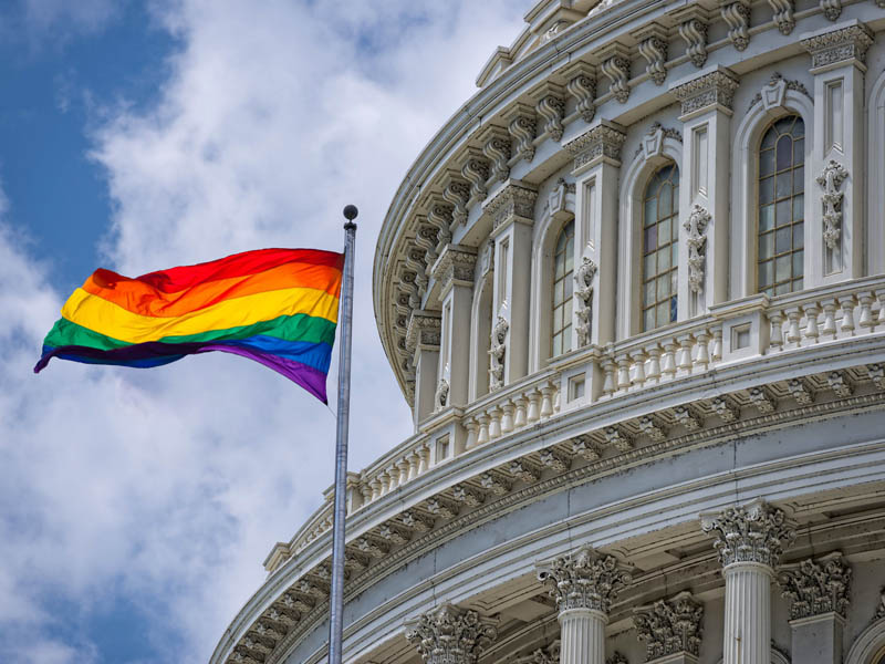 rainbow flag at capitol