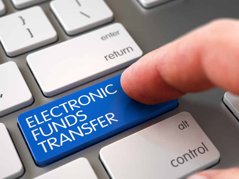 electronic funds transfer button
