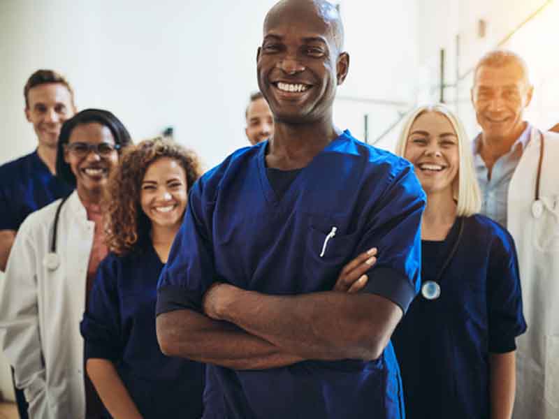 Diverse group of doctors smiling