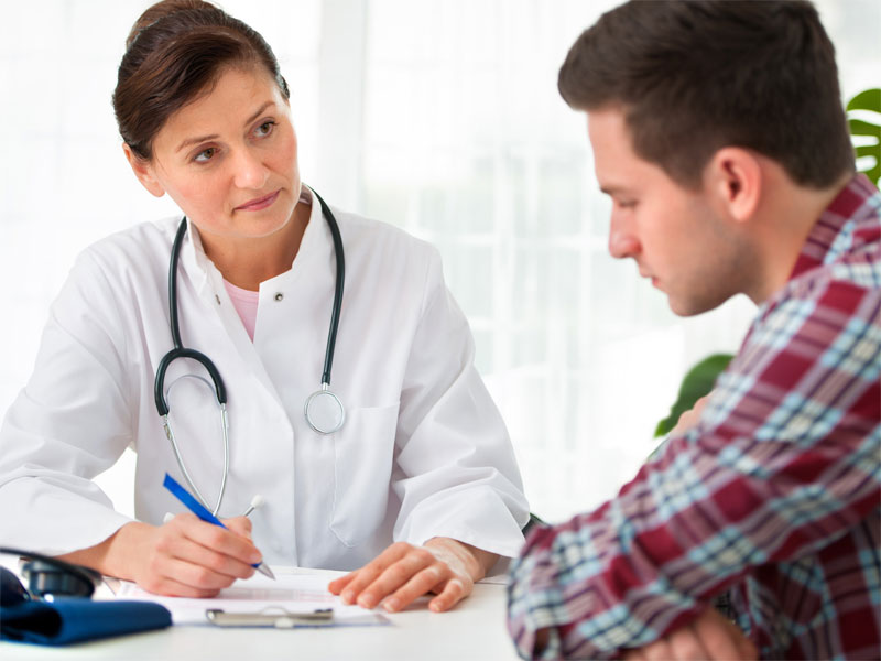 Physician counseling patient