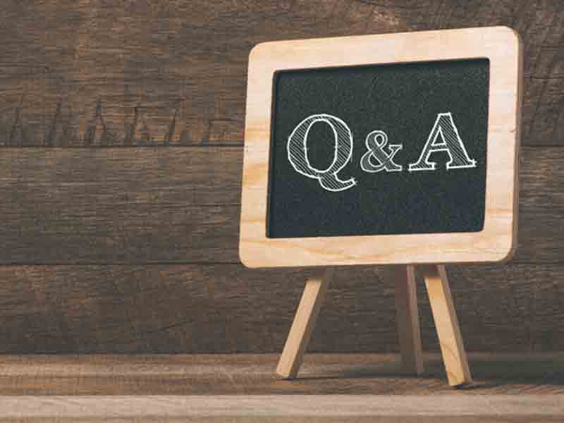 blackboard with Q&A text