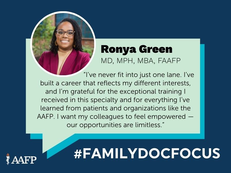 Headshot of Ronya Green, MD, MPH, MBA, FAAFP