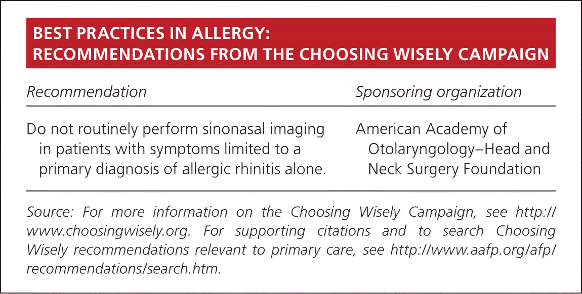 Symptom Assessment of Patients with Allergic Rhinitis Using an