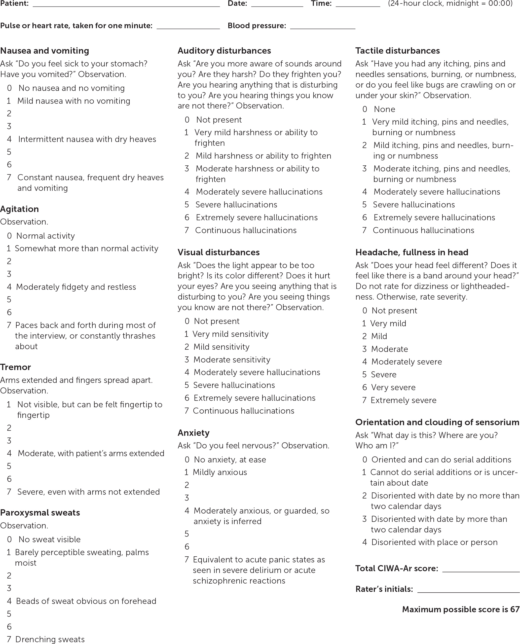 alcohol withdrawal nursing case study