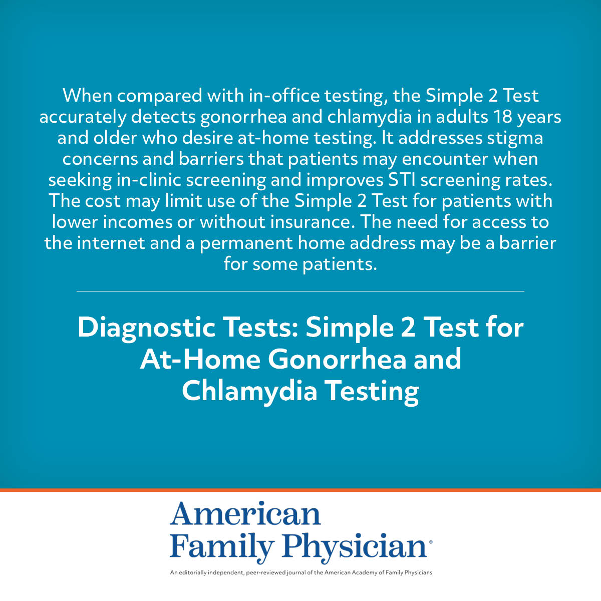 Simple 2 Test for At-Home Gonorrhea and Chlamydia Testing | AAFP